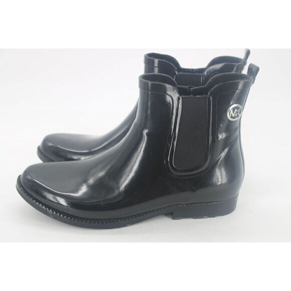 Michael Kors Women's Black Short Rubber Rain Boot Chelsea Ankle Size 10 M - Picture 9 of 12